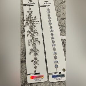 Natasha Couture Silver and Blue Hair Vine Set